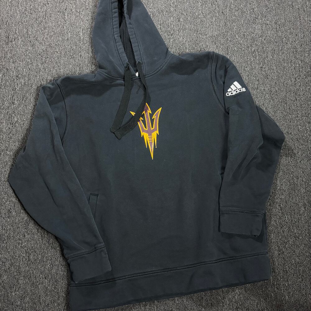 Vintage Y2k Adidas Black Arizona State University Sun Devils Hoodie XL